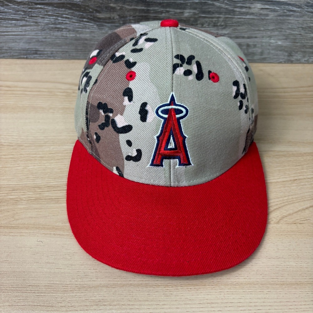 Anaheim Angels Hat Strap Back‎ Brown Camo MLB Baseball Adjustable